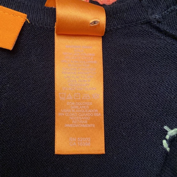 Intuitions Black Embroidered Beaded Floral Flower Button Up Cardigan Size Large - Picture 7 of 7